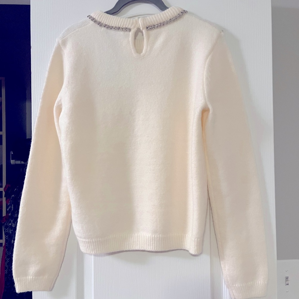 English Factory Rhinestone Bow Sweater - Picture 3 of 5